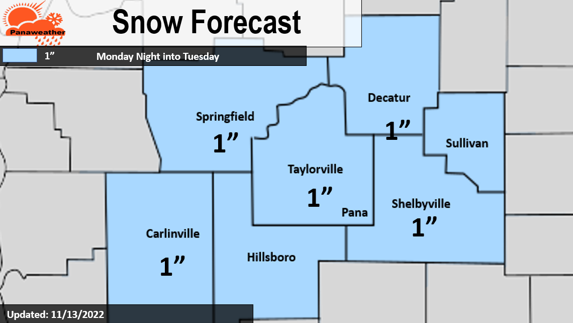 Light Snow Monday Night